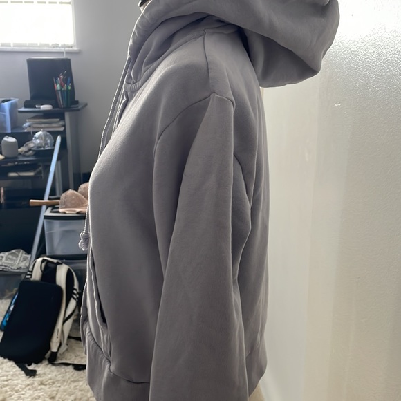 Brandy Melville classic powder blue  hooded zip up  jacket - Picture 2 of 7